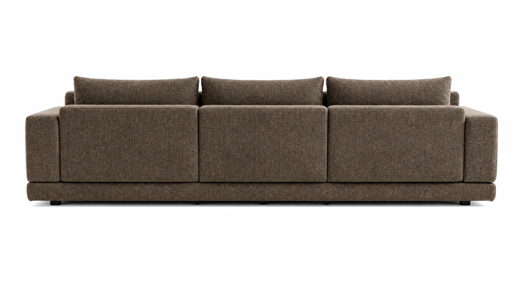 VELTRANO Luxury Sofa in Warm Taupe Bouclé Fabric with Matte Black MS Legs by MERAKI — view 9