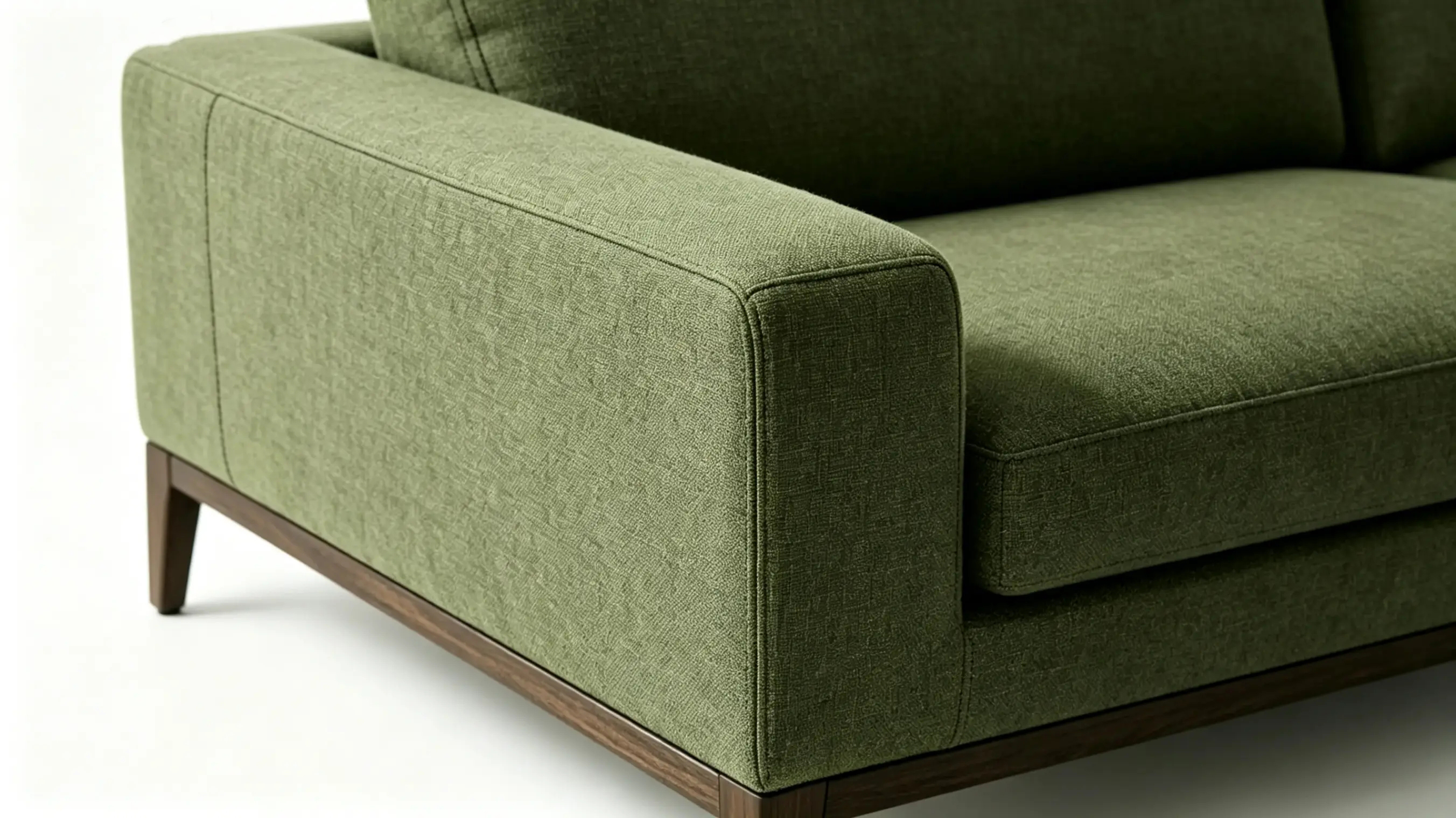 VERDANO Luxury L-Shaped Modular Sofa with Premium Olive Green Performance Fabric and Solid Oak Legs by MERAKI — view 3