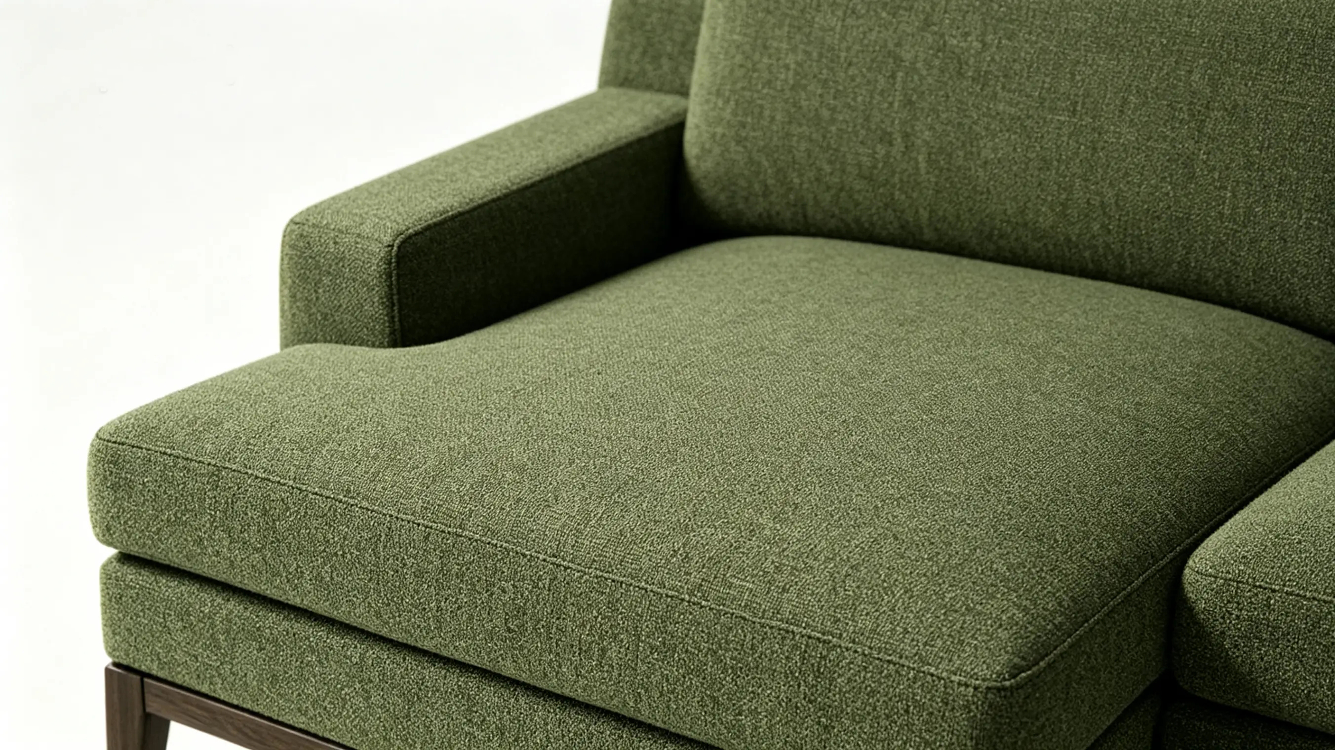 VERDANO Luxury L-Shaped Modular Sofa with Premium Olive Green Performance Fabric and Solid Oak Legs by MERAKI — view 5