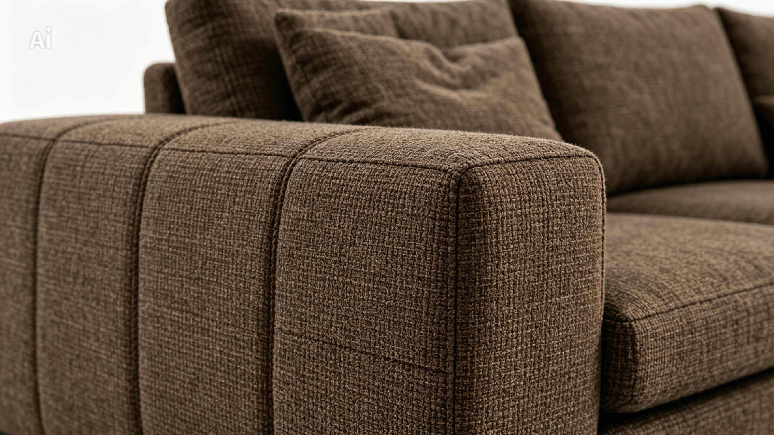 TORVIAN Contemporary Modular Sofa with Cocoa Brown Performance Fabric and Matte Black MS Plinth Base by MERAKI — view 3