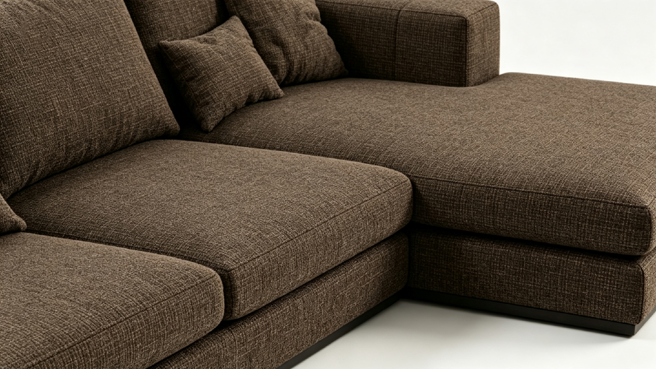 TORVIAN Contemporary Modular Sofa with Cocoa Brown Performance Fabric and Matte Black MS Plinth Base by MERAKI — view 4