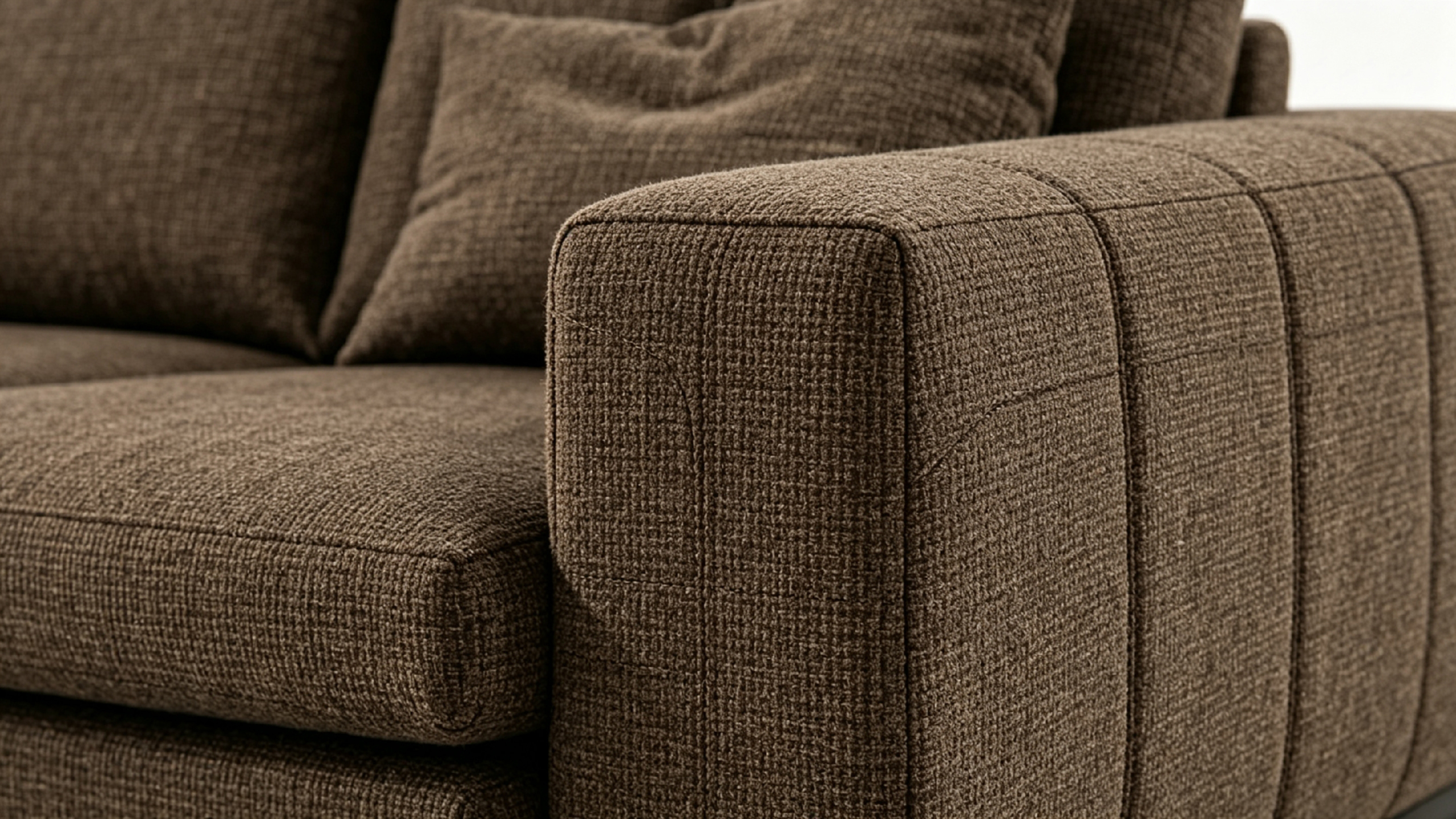 TORVIAN Contemporary Modular Sofa with Cocoa Brown Performance Fabric and Matte Black MS Plinth Base by MERAKI — view 5