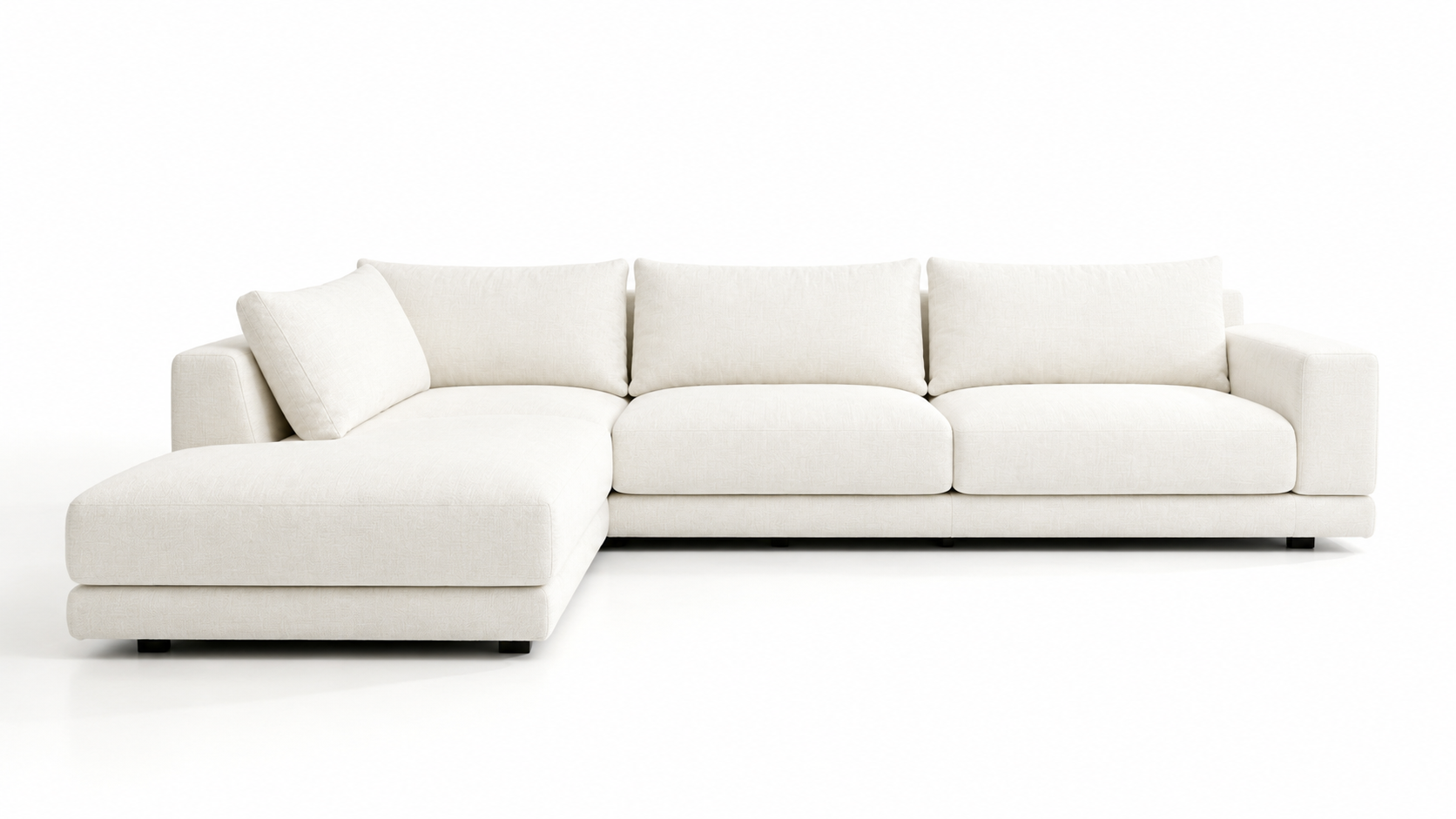 ZAVERO Luxury Modern L-Shaped Modular Sofa with Warm Taupe Performance Fabric and Matte Black MS Legs by MERAKI — view 5