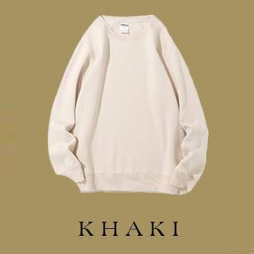 260gsm sweatshirt m khaki embroider