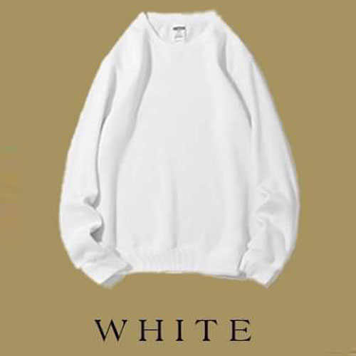 260gsm sweatshirt l white embroider