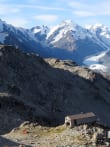 Summer Alpine Hiking & Trekking feature image - Caroline Hut on Ball Ridge, Tasman Glacier, Aoraki Mount Cook National Park, New Zealand alpine treks and hikes.