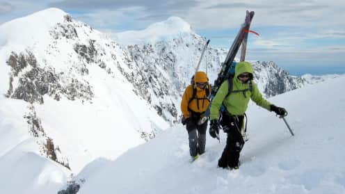 Backcountry Skills Ski Mountaineering Course | Learn Glacier Travel & High Alpine Skills - Ski mountaineers on Mt Aylmer, Tasman Glacier, Aoraki Mount Cook National Park 1