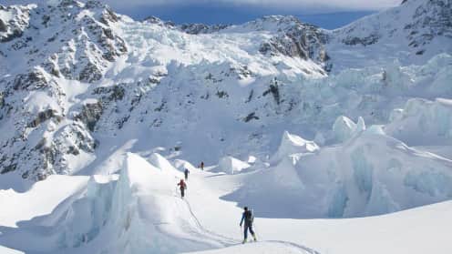 New Zealand Ski Traverses & Backcountry Expeditions | Multi-Day Adventures in the Southern Alps - Ski touring on the Mannering Glacier, Aoraki Mount Cook National Park 1