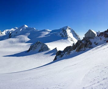 New Zealand High Alpine Huts - Kelman Hut - Ski tracks to Kelman Hut, Tasman Glacier, Aoraki Mount Cook National Park 2