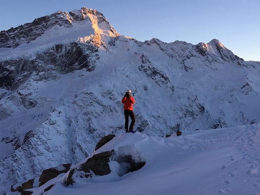 New Zealand Alpine Hikes, Trekking & Snowshoeing - Trans-Alpine Crossings & Traverses - Sealy Range Traverse - Mount Sefton in winter - Mount Sefton in winter 5