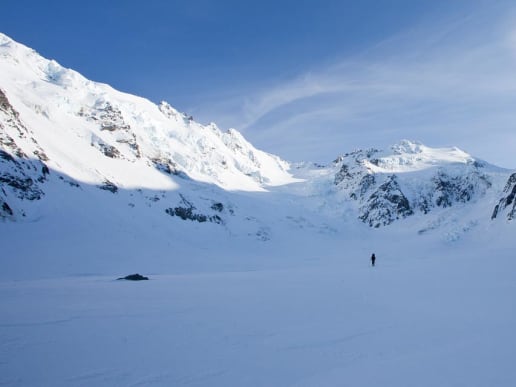 New Zealand Backcountry Skiing & Split-boarding - New Zealand Ski Traverses & Backcountry Expeditions - Symphony on Skis - Skinning up the Rudolf Glacier, Symphony on Skis - Skinning up the Rudolf Glacier, Symphony on Skis 6