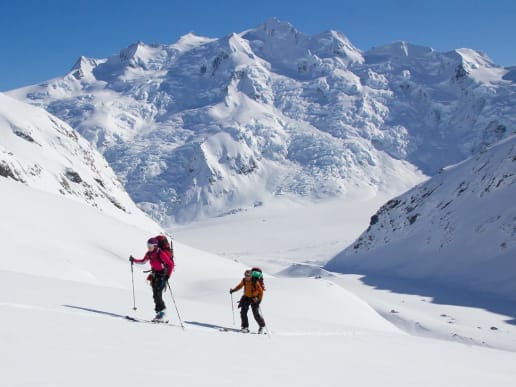 New Zealand Backcountry Skiing & Split-boarding - New Zealand's Best Glacier Touring & Ski Mountaineering - Ski Mount Cook & Westland Glaciers - Glacier ski touring on the Bonney Glacier, Tasman Valley, Aoraki Mount Cook National Park - Glacier ski touring on the Bonney Glacier, Tasman Valley, Aoraki Mount Cook National Park 2