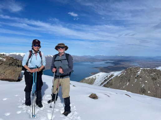 New Zealand Alpine Hikes, Trekking & Snowshoeing - New Zealand Snowshoe Hikes & Winter Treks - Snowshoe Heli-Hikes - Overlooking Lake Tekapo from Mistake Peak, Snowshoe Heli Hikes - Overlooking Lake Tekapo from Mistake Peak, Snowshoe Heli Hikes 3