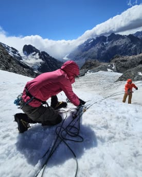 Safety Research - Mechanical Advantage Calculator - Crevasse rescue practice on the Ball Glacier