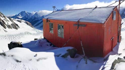 Tasman Glacier Tasman Saddle Hut | Gateway to Glacier Adventures in Aoraki / Mount Cook National Park - Tasman Saddle Hut above the Tasman Glacier in Aoraki Mount Cook National Park 1