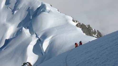  Pendulum Fall Calculator | An online tool to calculate forces generated during a pendulum fall with midpoint anchor failure - Climbers traversing on the Mount Sefton summit ice cap 1