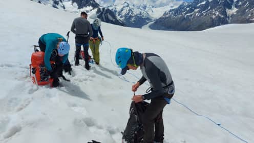  Ball Pass Crossing | Why going guided won’t cramp on your style - Roping up for glacier travel, Ball Glacier, Aoraki Mount Cook National Park 1