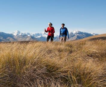 New Zealand Alpine Treks & Hikes - Tekapo High Country Hike - Tekapo High Country Hike - hikers on Snake Ridge 1