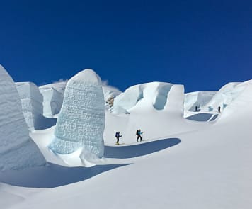 New Zealand's Best Glacier Touring & Ski Mountaineering - Ski Mount Cook & Westland Glaciers - Backcountry Ski Touring & Split-boarding, Tasman Glacier, New Zealand (photo: L. Bradey) 6