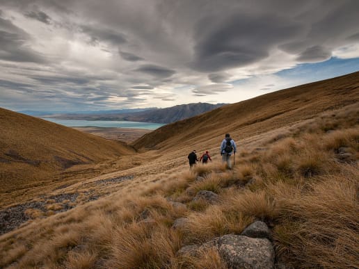 New Zealand Alpine Hikes, Trekking & Snowshoeing - New Zealand Alpine Treks & Hikes - Tekapo High Country Hike - Tekapo Trek - Mt. Gerald Stream (photo: K. Bowie) - Tekapo Trek - Mt. Gerald Stream (photo: K. Bowie) 2