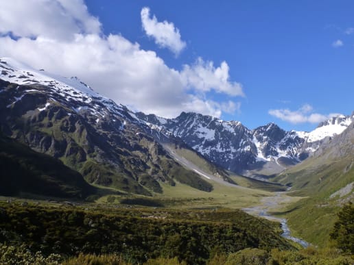 New Zealand Alpine Hikes, Trekking & Snowshoeing - New Zealand Trek & Raft Adventures - Brodrick Pass - Landsborough Trek & Raft - Brodrick Pass - View from Brodrick Hut - Brodrick Pass - View from Brodrick Hut 7