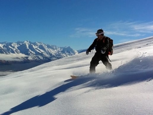 New Zealand Backcountry Skiing & Split-boarding - Backcountry Skills & Avalanche Courses - Backcountry Ski & Split-board Course - two-thumb-range-snowboarding -  6