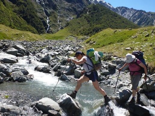New Zealand Alpine Hikes, Trekking & Snowshoeing - New Zealand Trek & Raft Adventures - Brodrick Pass - Landsborough Trek & Raft - Brodrick Pass - Stream Crossing - Brodrick Pass - Stream Crossing 5