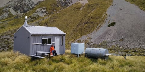 Venue: Falcon's Nest Hut (summer) - Falcon's Nest Hut, Glenmore Station, Cass Valley, Lake Tekapo - summer conditions