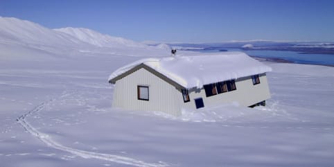 Venue: Rex Simpson Hut (winter) - Fresh snow at Rex Simpson Hut, Two Thumb Range, Lake Tekapo