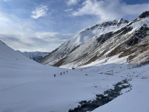 Venue: Falcon's Nest Hut (winter) - Falcon's Nest Hut, Glenmore Station, Cass Valley, Lake Tekapo - winter conditions