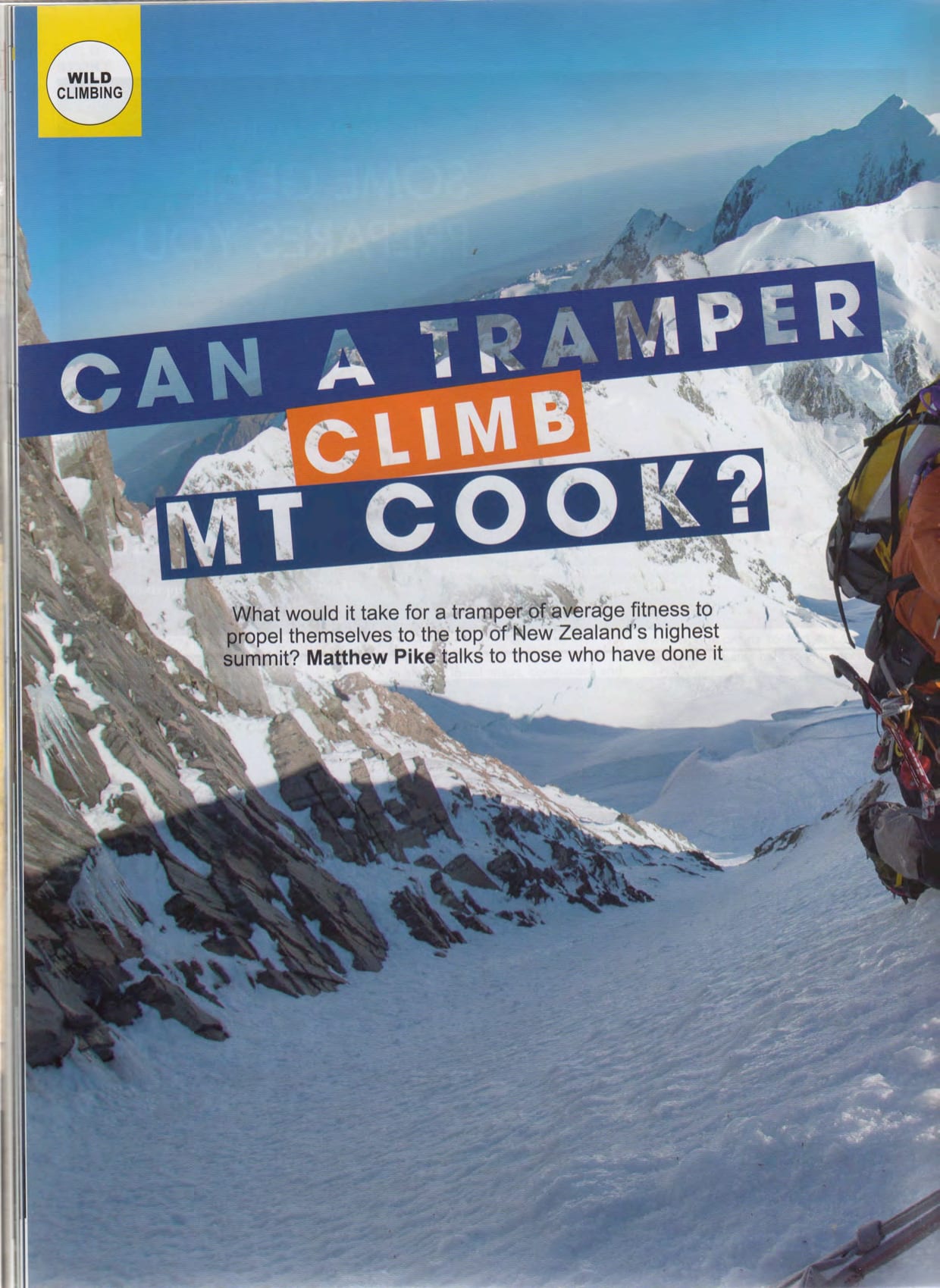 Articles - Can a Tramper Climb Mt Cook? - Can a Tramper Climb Mt Cook - Wilderness Magazine Article