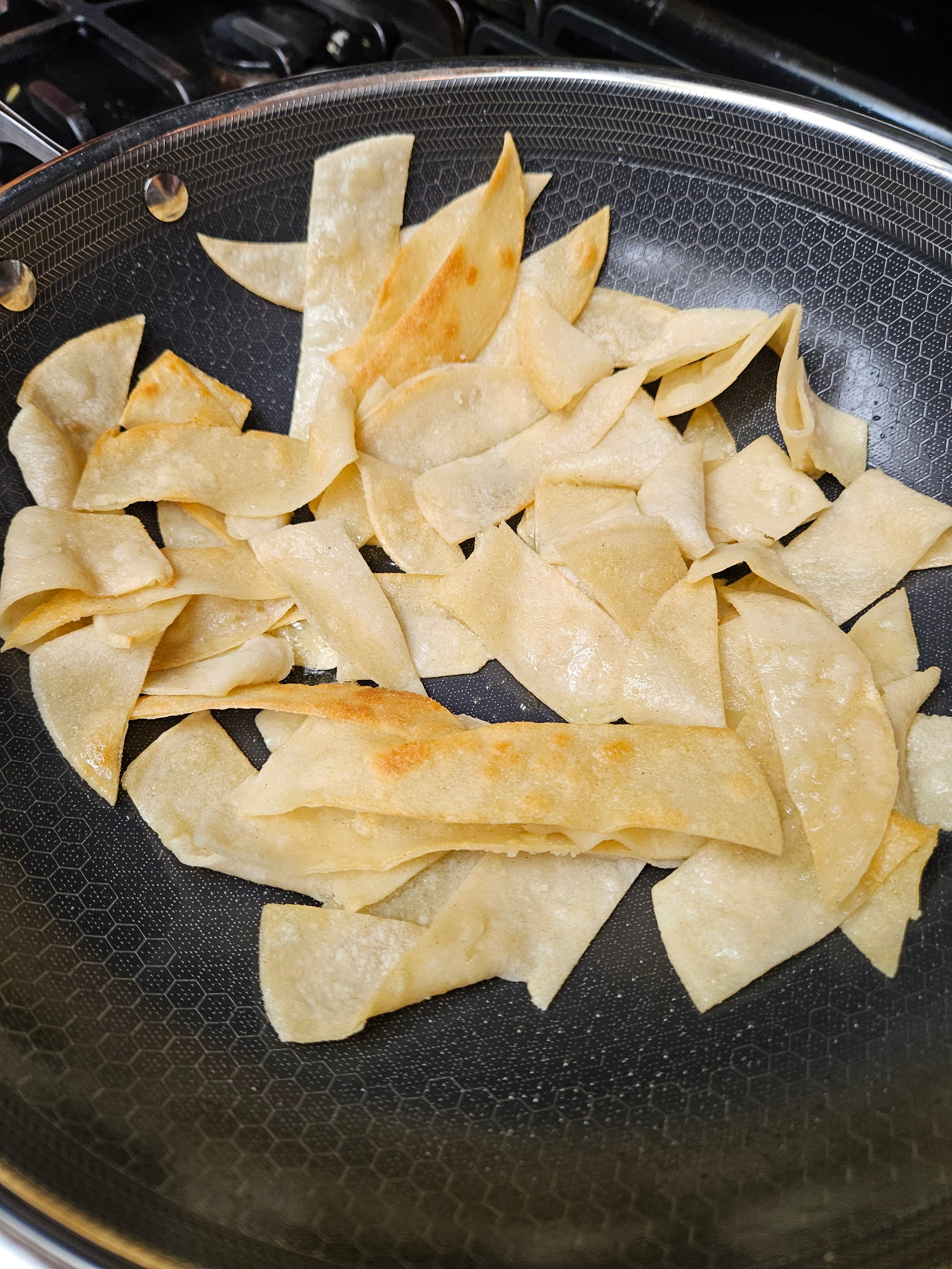 Cooked tortilla strips