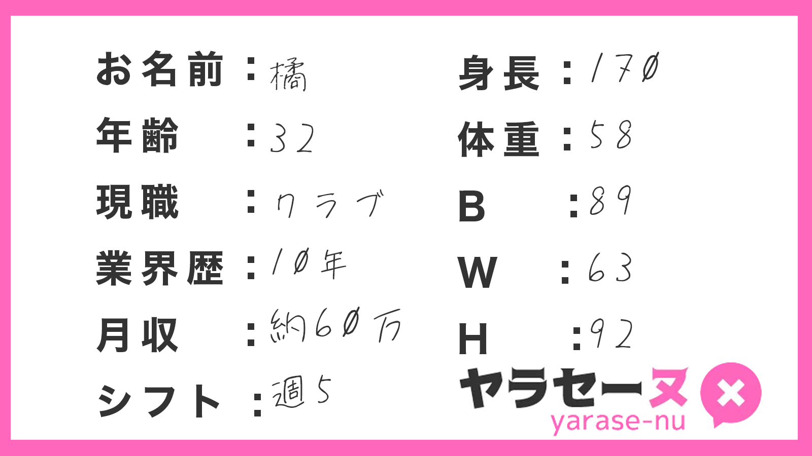 ラウンジとキャバクラで働いた橘さん