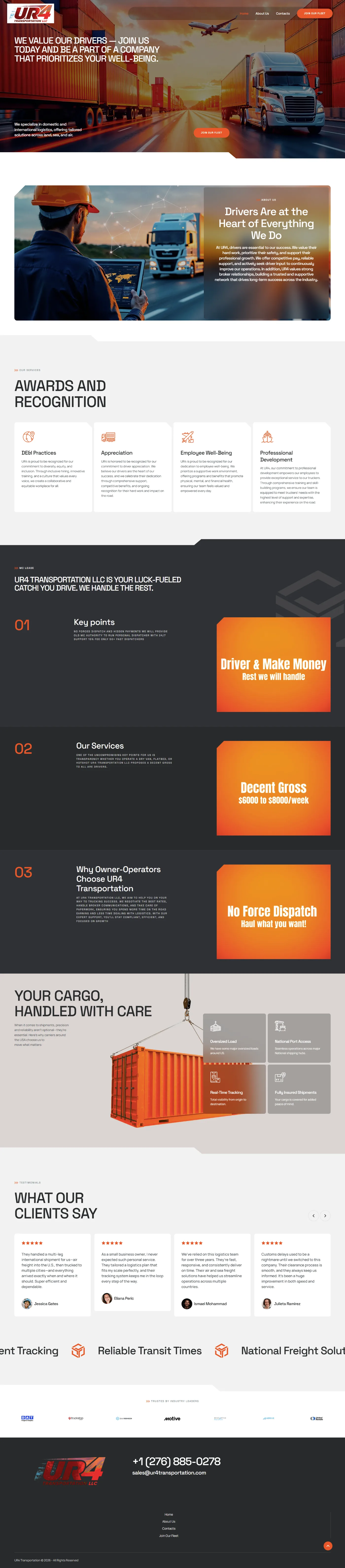 UR4 Transportation — full page screenshot