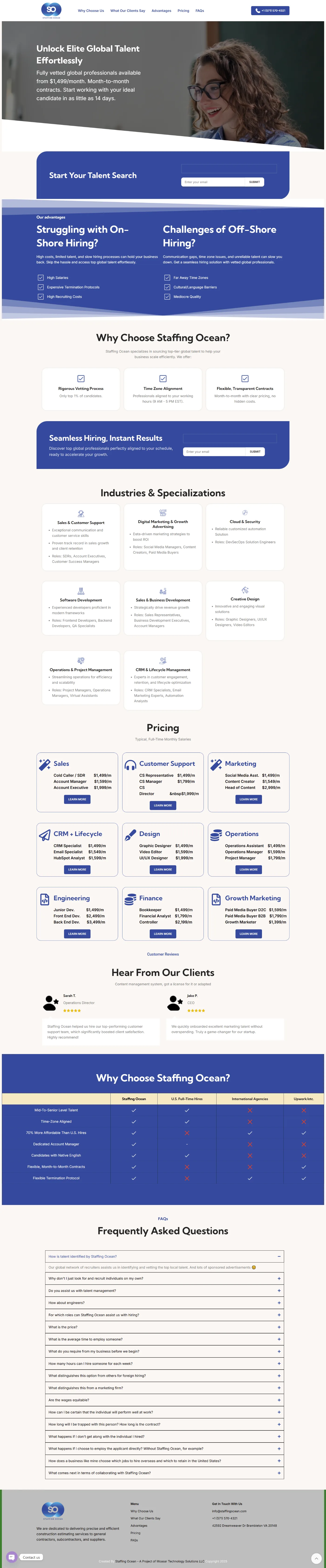 Staffing Ocean — full page screenshot