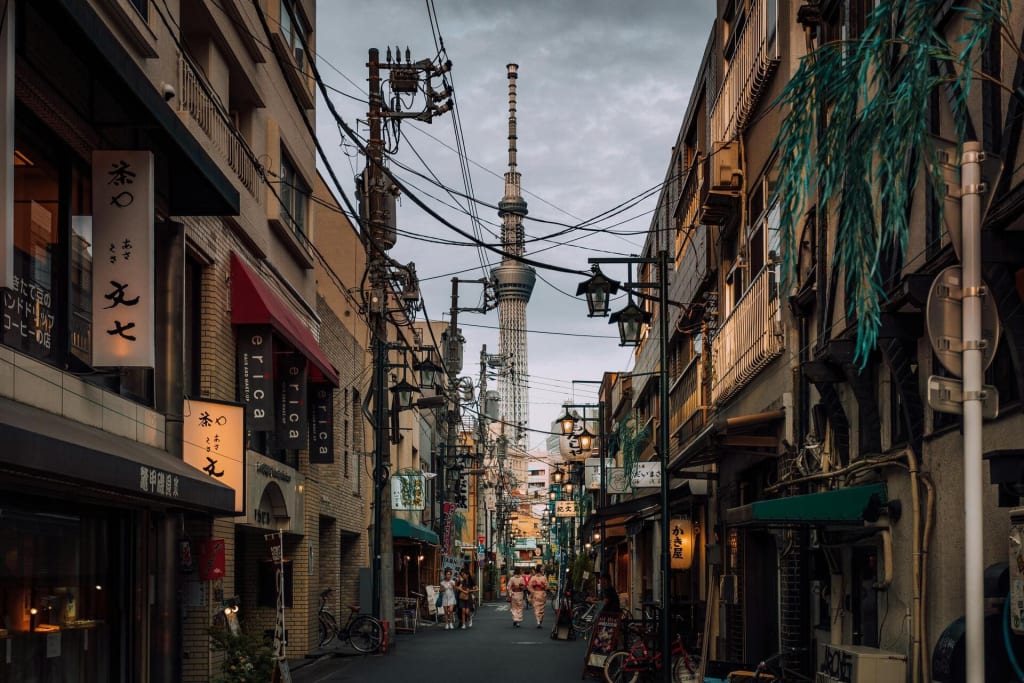 A quiet street in Tokyo