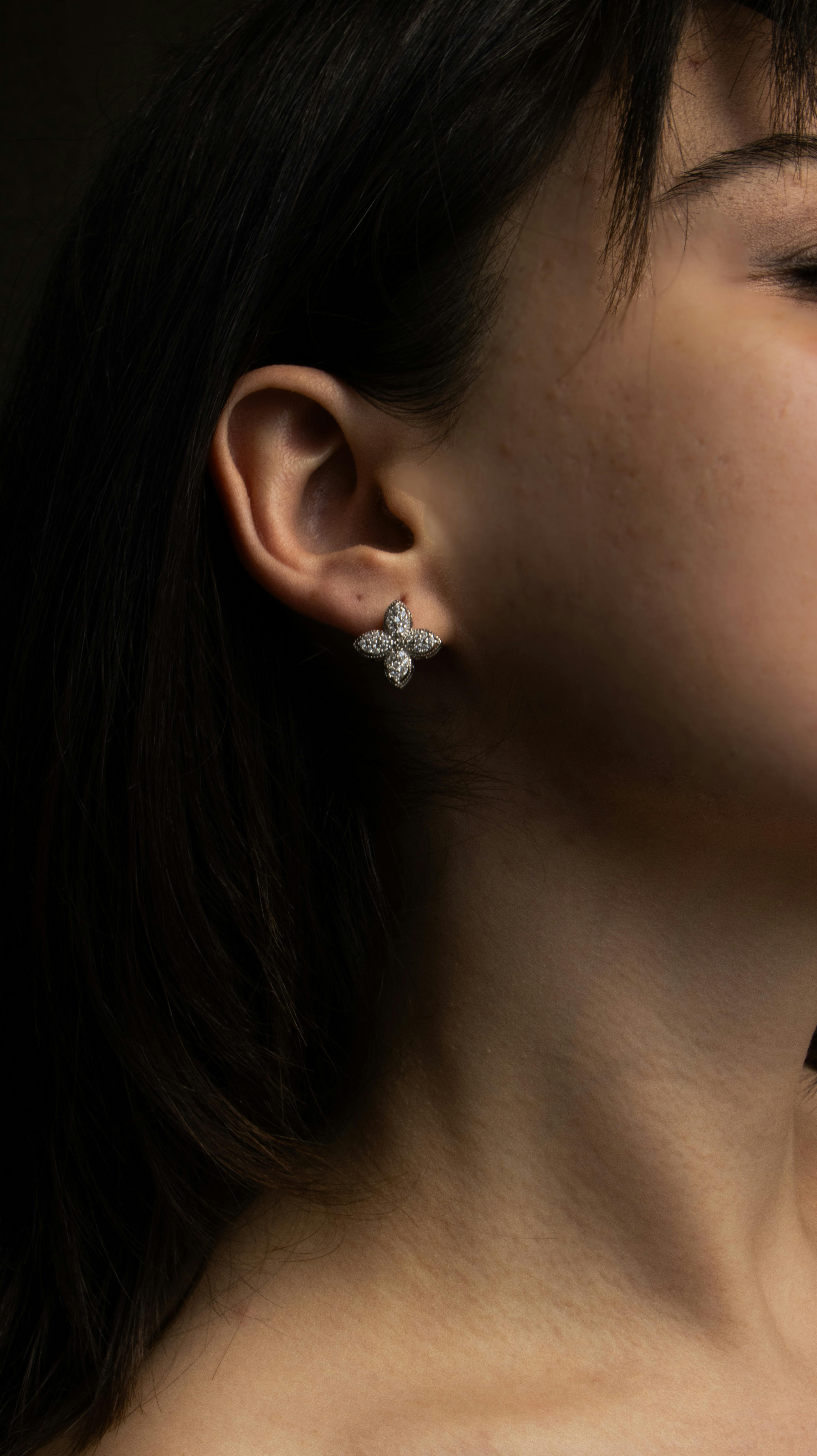 Diamond Flower Studs