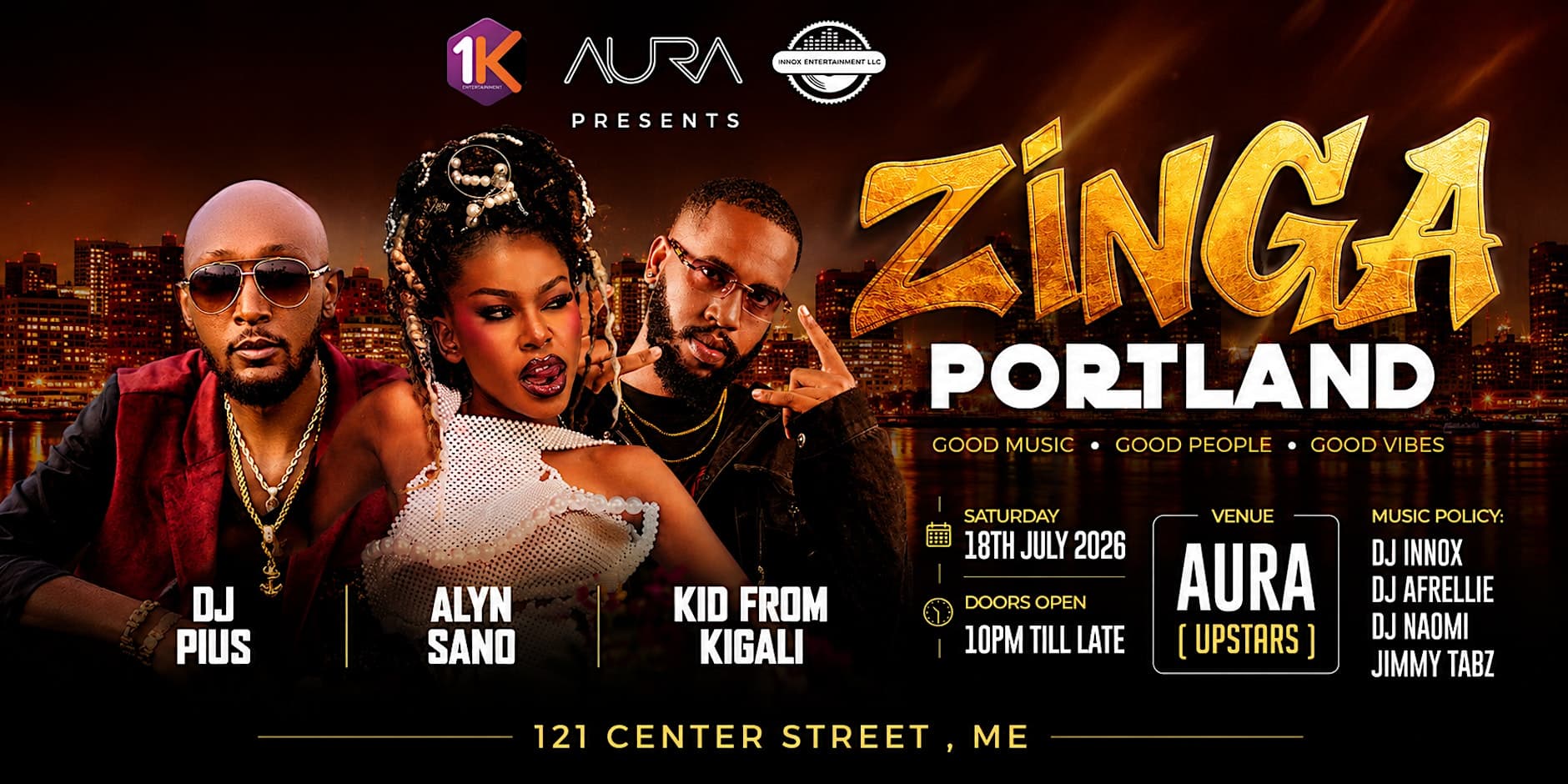 AURA [Upstars], 121 CENTER STREET, ME flyer