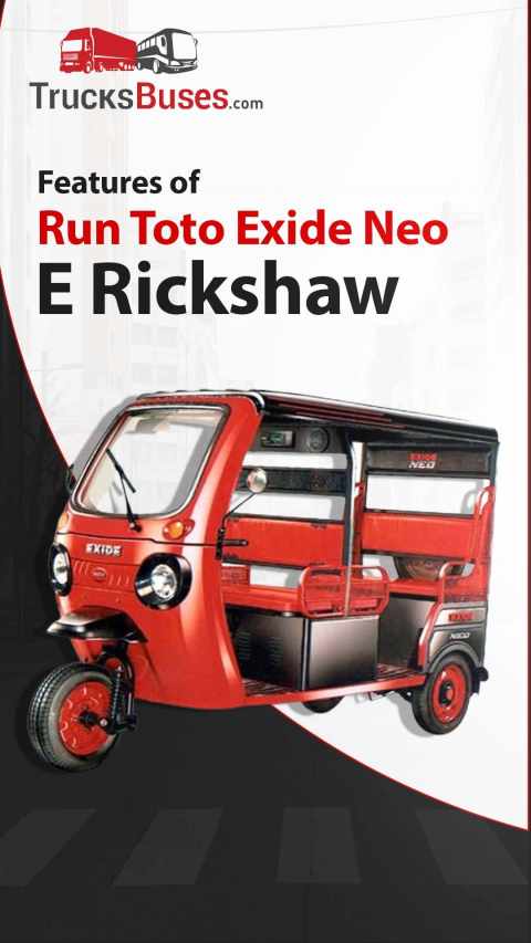 Features of Run Toto Exide Neo E Rickshaw