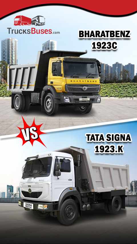 BharatBenz 1923C vs Tata Signa 1923.K - Comparison