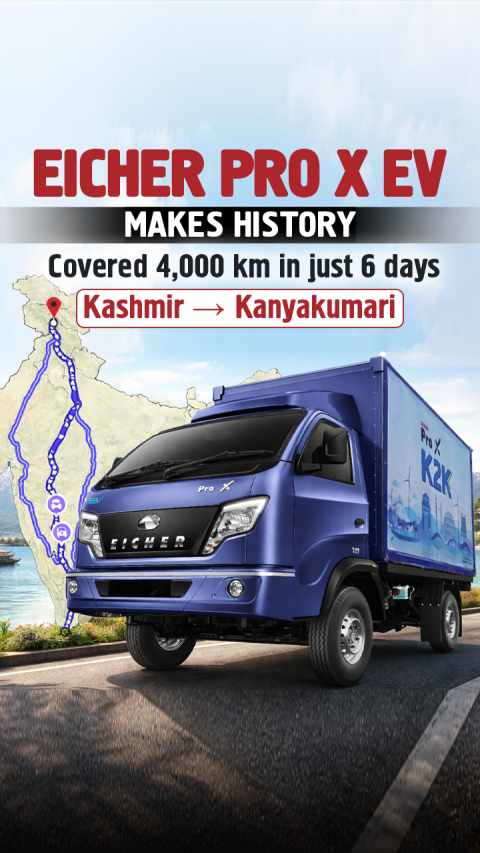 Eicher Pro X EV Completes Kashmir to Kanyakumari Journey – 4,000 km Record