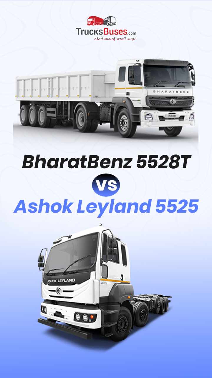 BharatBenz 5528T vs Ashok Leyland 5525 Tractor-Trailers | Detailed Comparison 2025