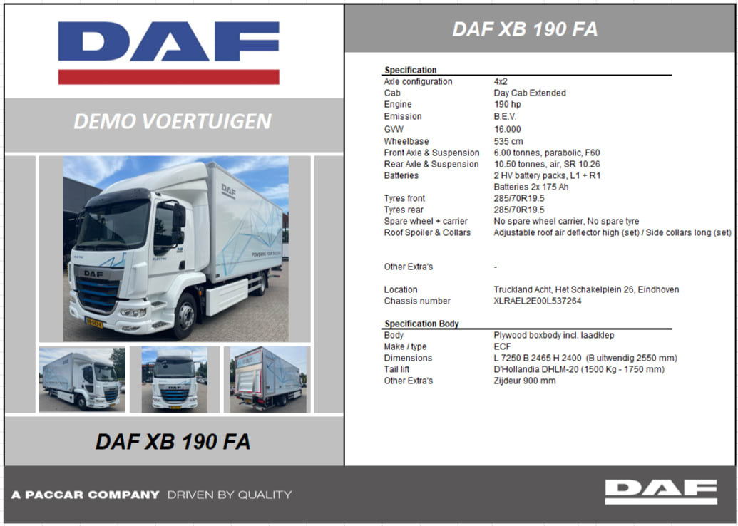 DAF XB 190 FA 4X2 5