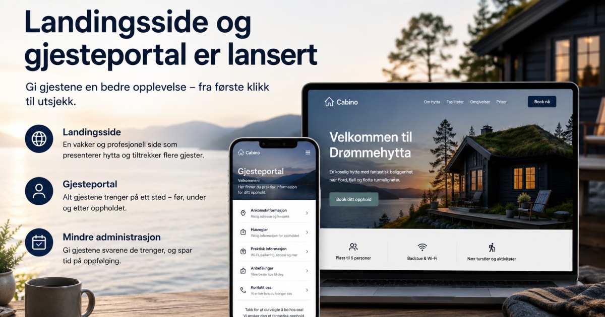 Landingsside og gjesteportal er lansert