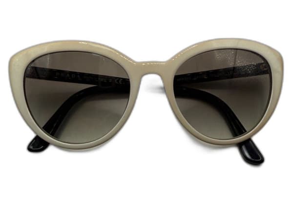 Prada Black White Shield Sunglasses Women's Designer Luxury Eyewear Authentic