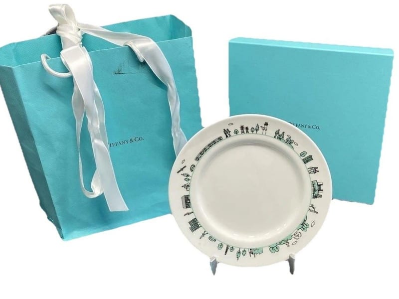 Tiffany & Co. Decorative Plate Mitsubishi Electric Mark Original Box & Pouch