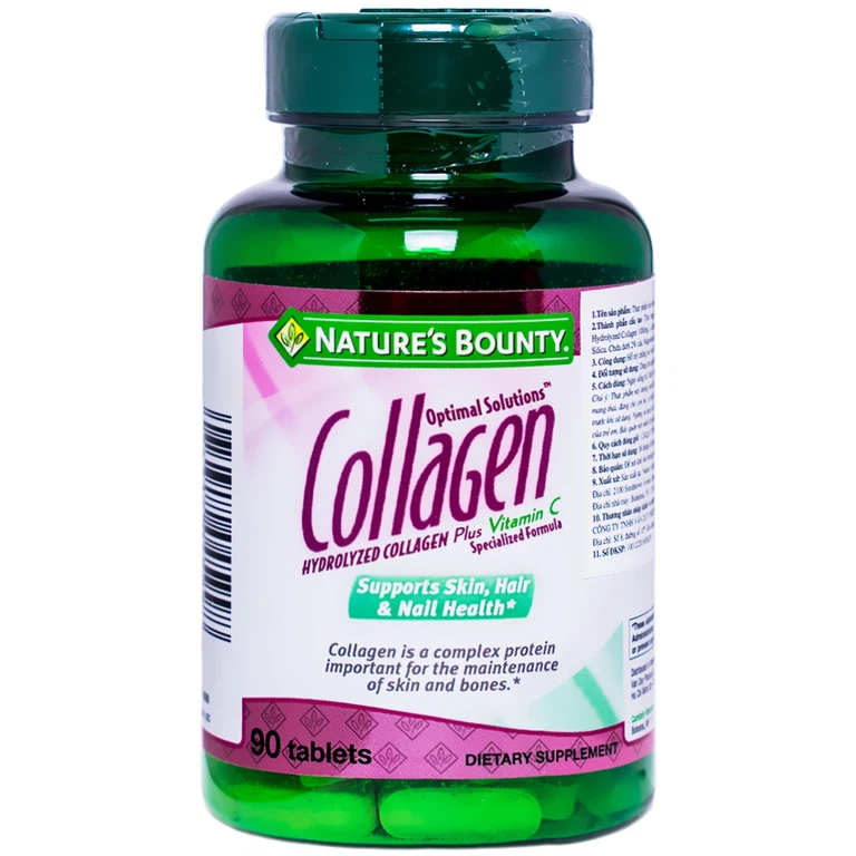 Thực phẩm bảo vệ sức khỏe Hydrolyzed Collagen With Vitamin C hỗ trợ chống oxy hoá (90 viên)