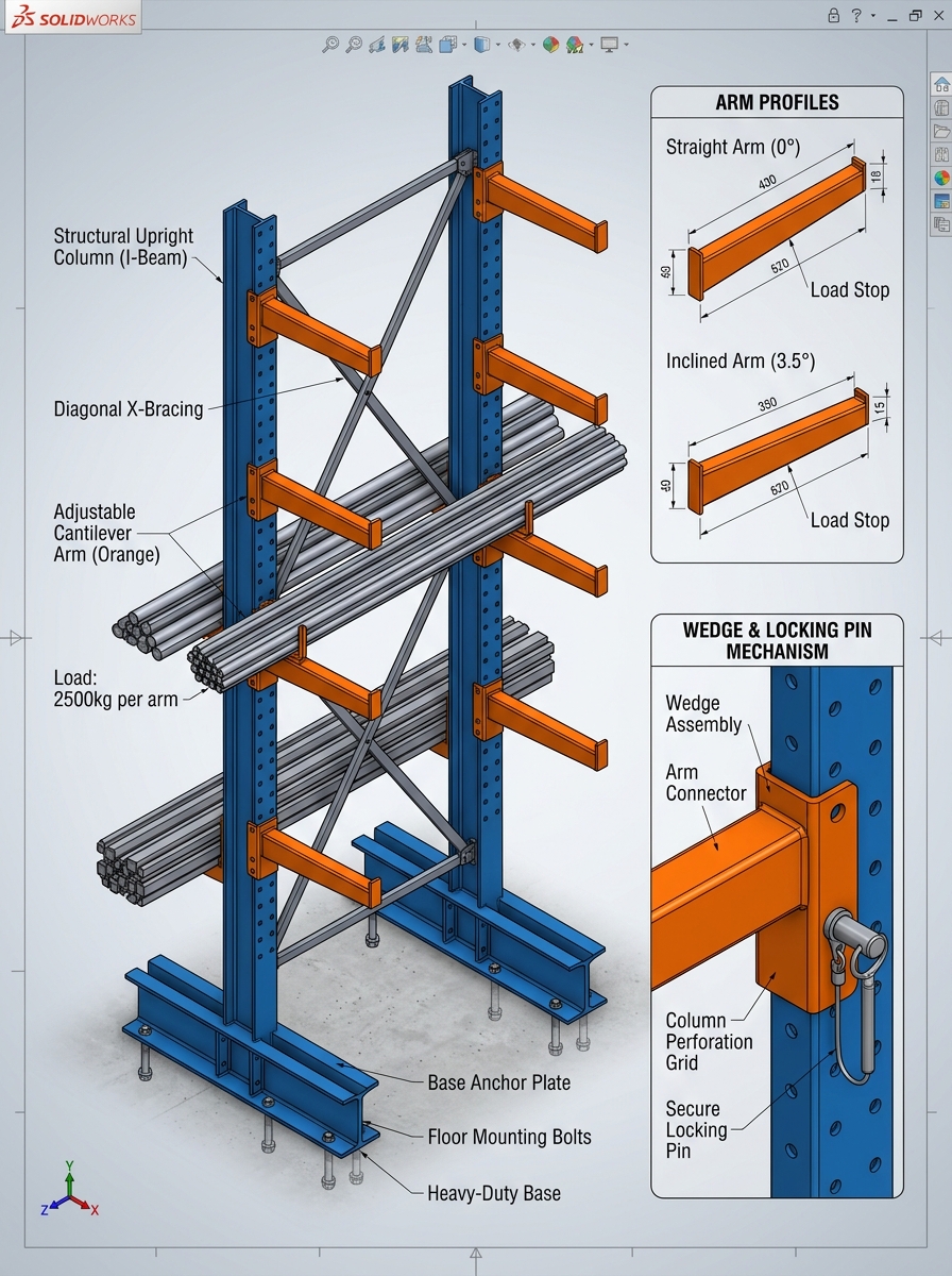 Rack Cantiléver para Cargas Largas - Detalle 2