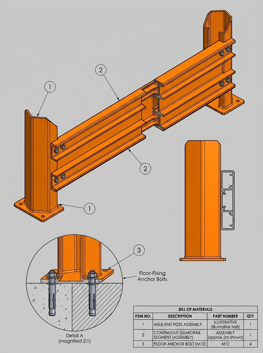 Plano técnico protector cabecera