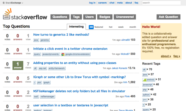 Stack Oveflow in 2013